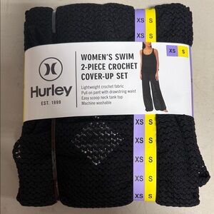 Hurley Black Women’s 2-Piece Crochet Swim Cover-Up Set